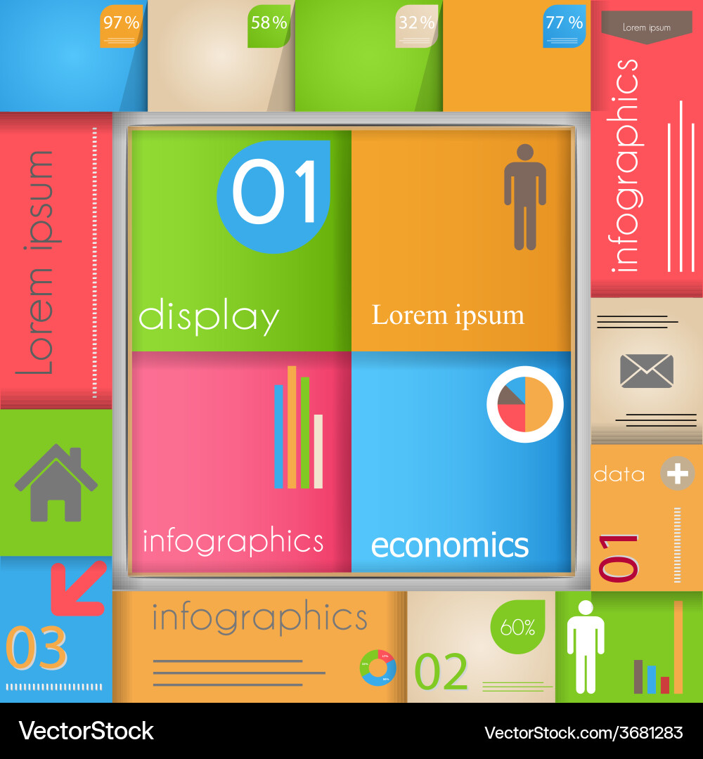 Modern abstract template with info graphics vector image
