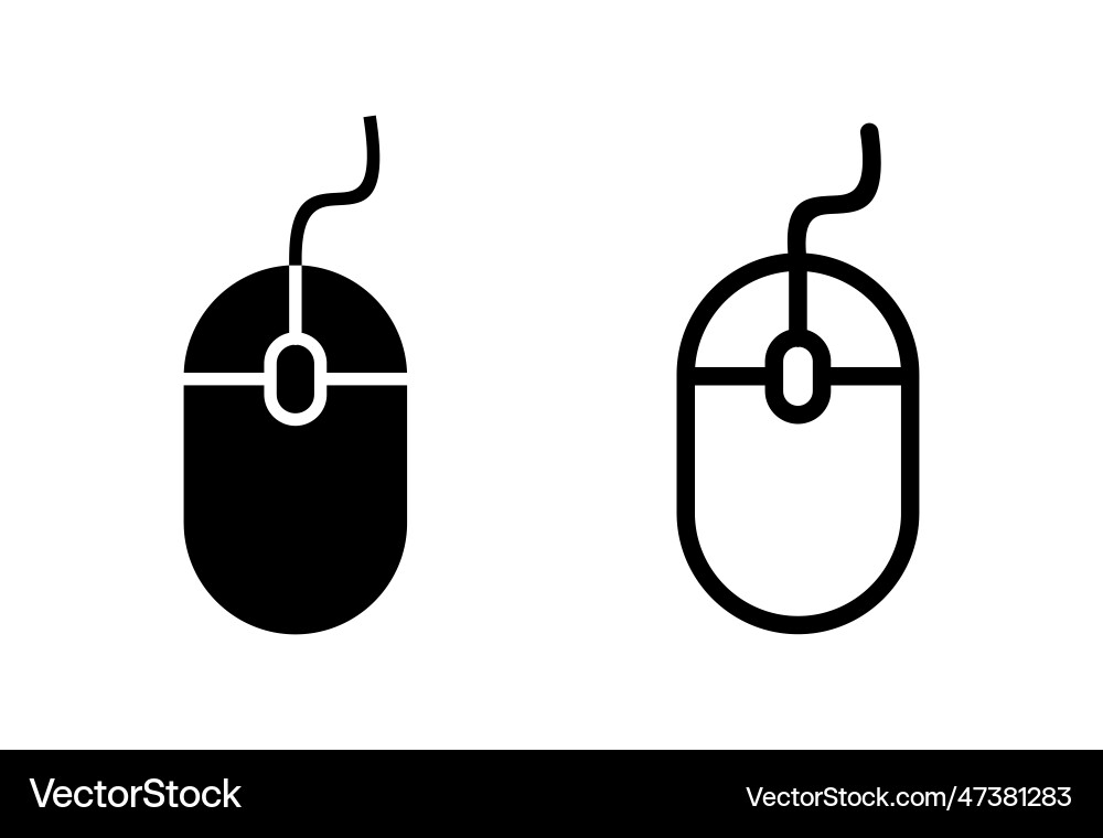 Mouse icon set click pointer Mouse icon set click pointer vector image
