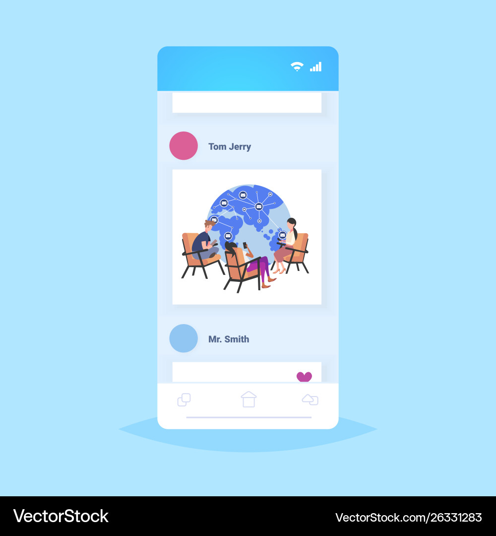 People using cellphone for checking email letters People using cellphone for checking email letters Vector Image