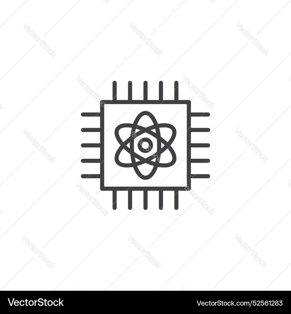 Quantum computing icon set on white background Quantum computing icon set on white background vector image