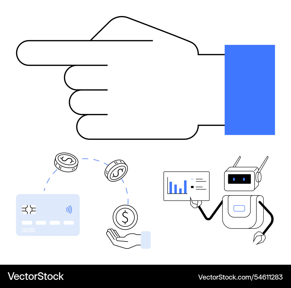 Robotic process automation for finance and data Robotic process automation for finance and data vector image