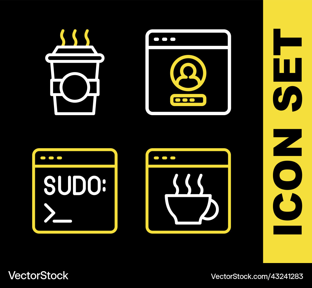 Set line create account screen software code Set line create account screen software code vector image