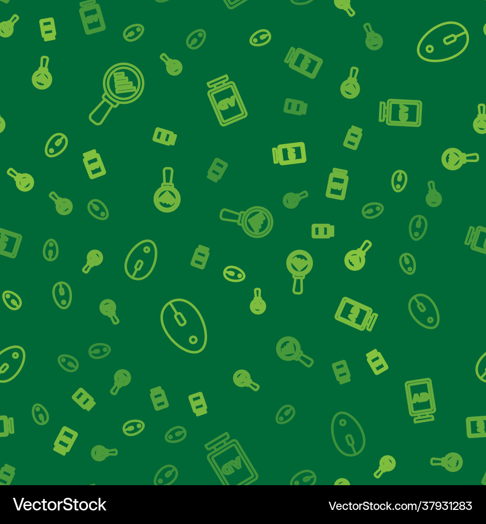Set line magnifying glass and analysis computer Vector Image