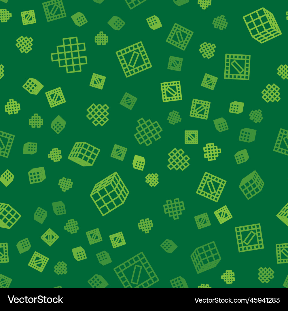 Set line pixel hearts for game rubik cube vector image
