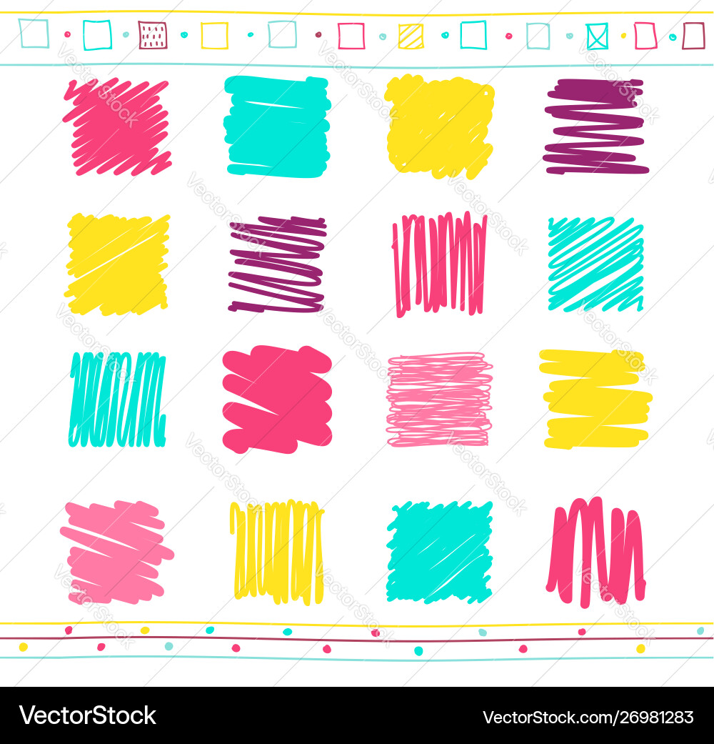 Set scribble elements Set scribble elements vector image