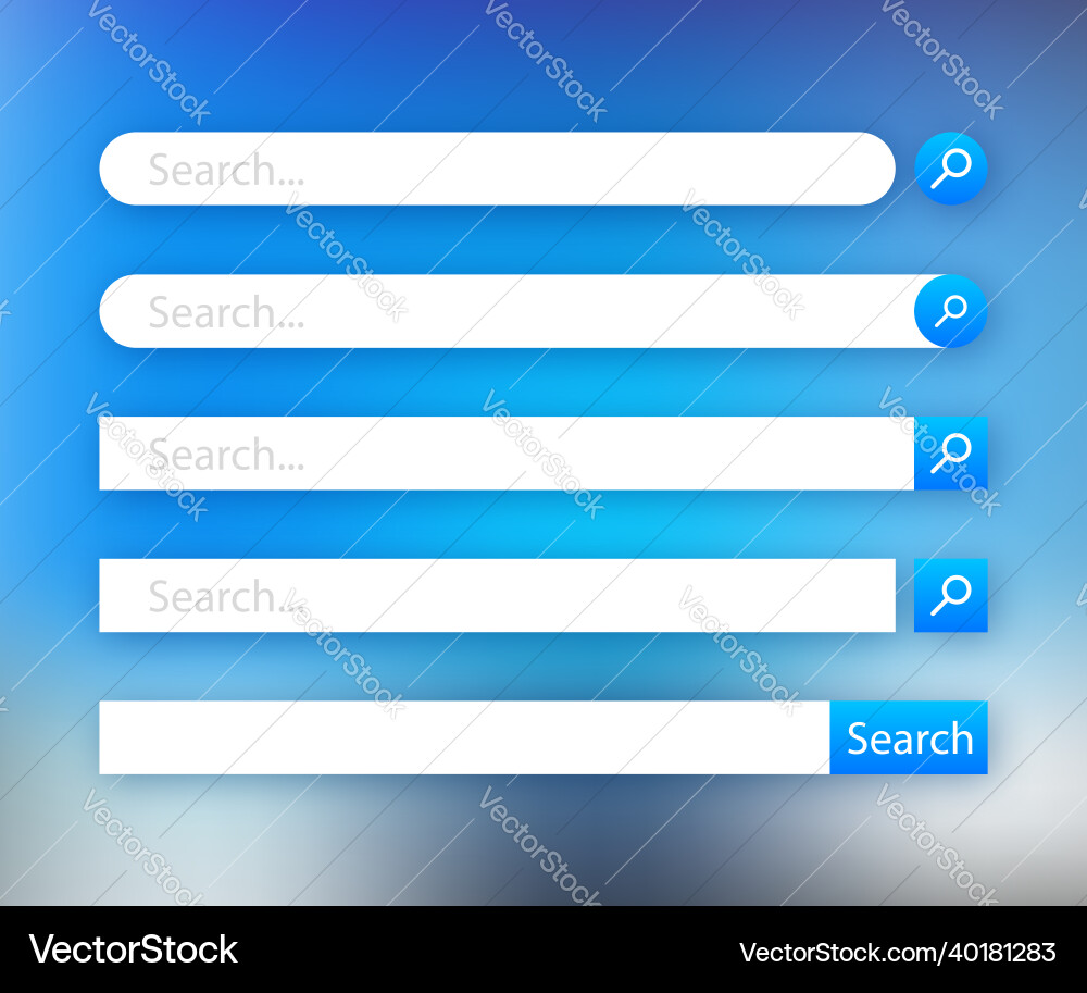 Set search bar element design Set search bar element design vector image