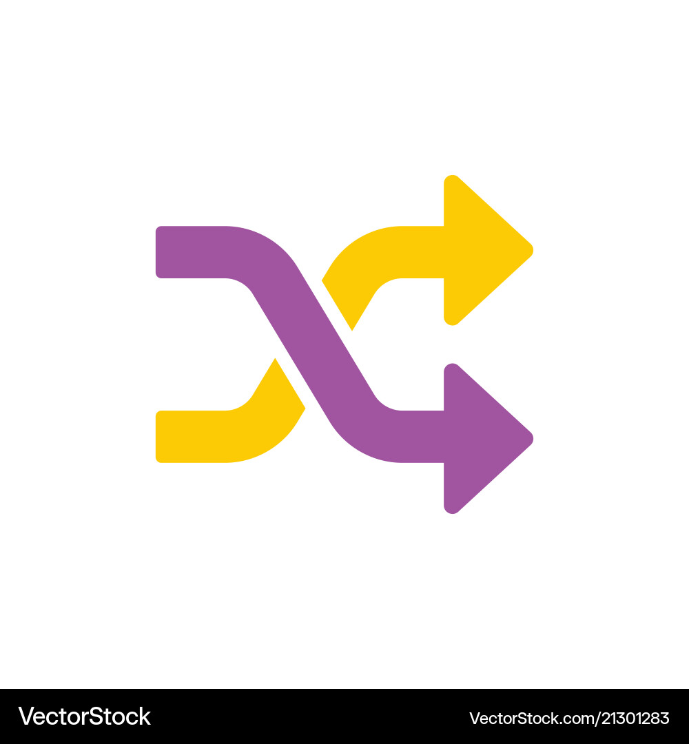 Shuffle Icon - Random Playlist vector image