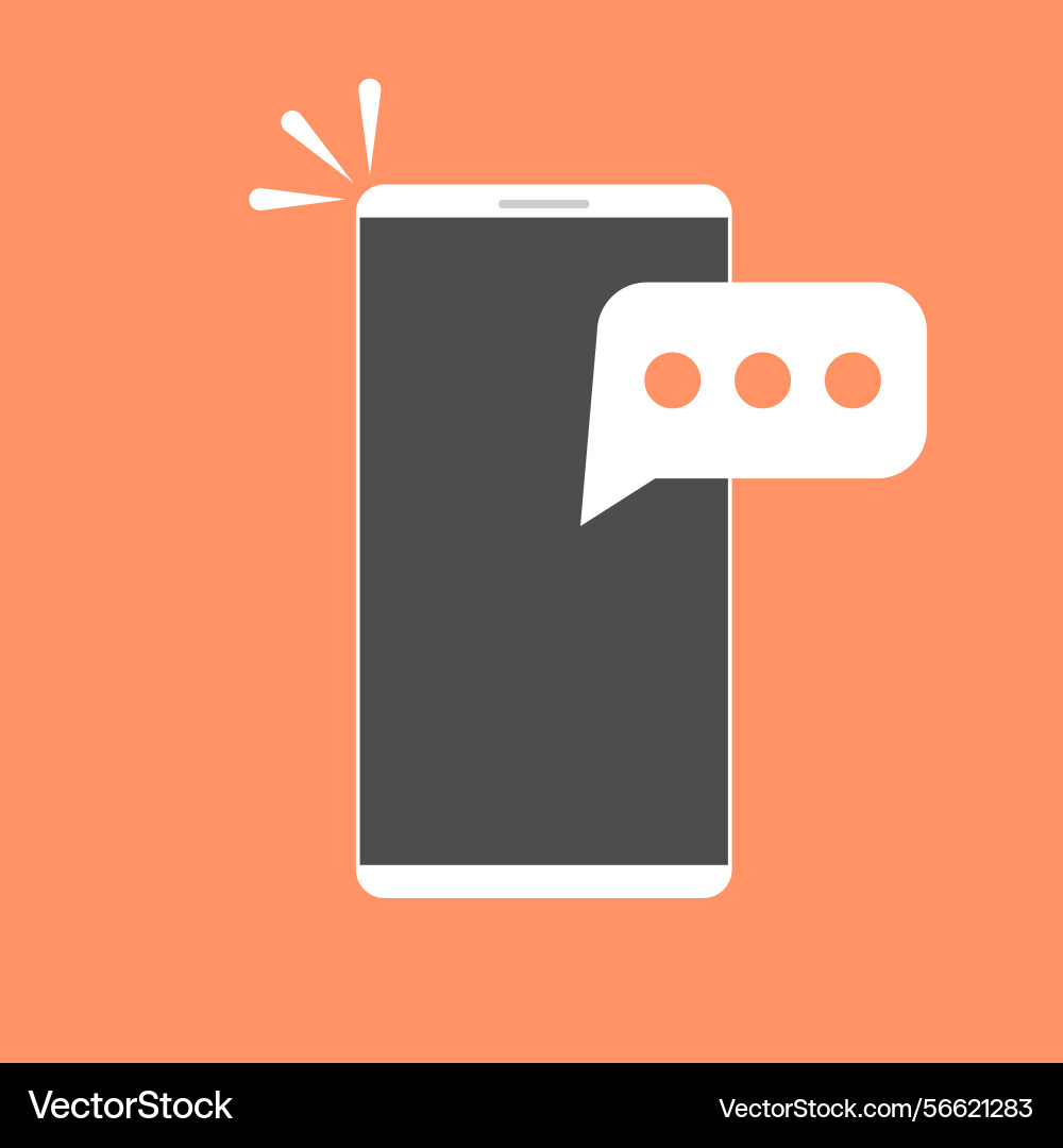 Smartphone with new message notification icon Smartphone with new message notification icon vector image