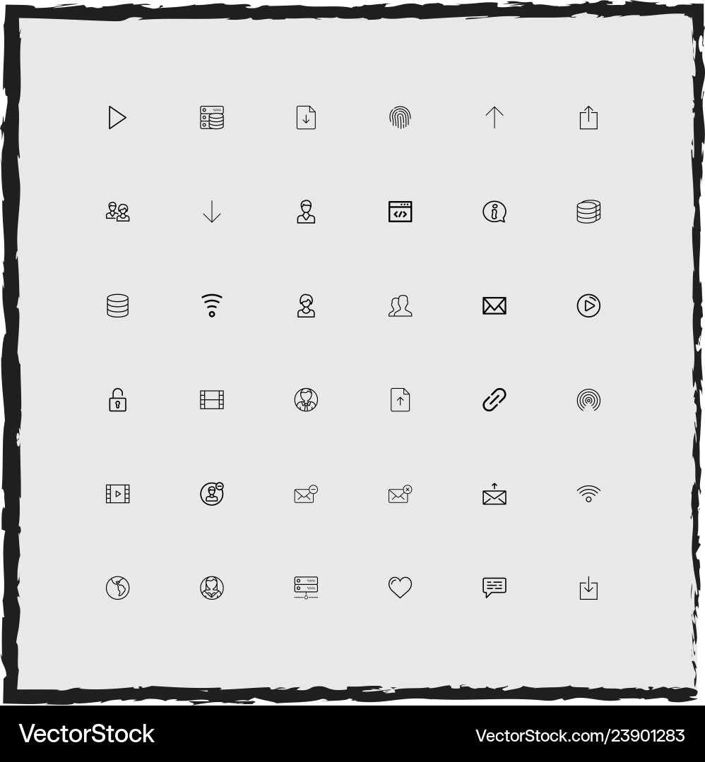 Web simple linear icons set vector image