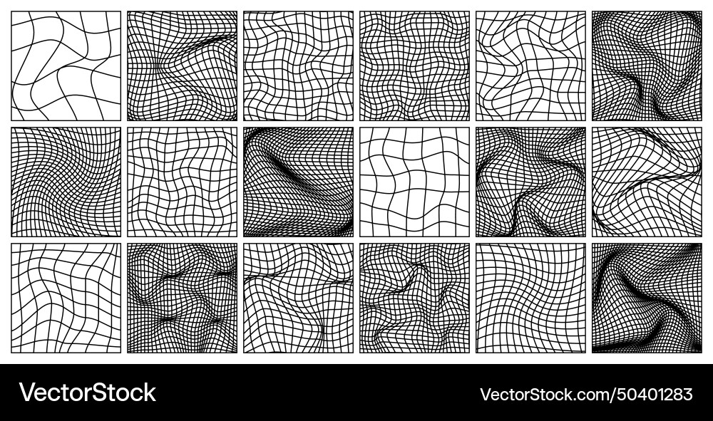 Wireframe shapes lined perspective mesh 3d grid Wireframe shapes lined perspective mesh 3d grid vector image