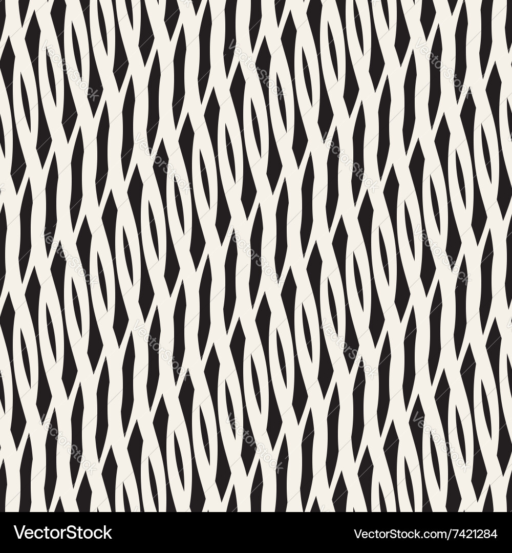 Abstract monochrome seamless pattern crossed vawes vector image