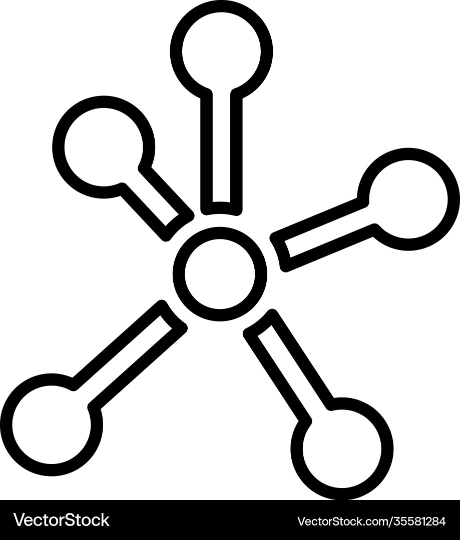 Community network connection outline icon line Community network connection outline icon line vector image