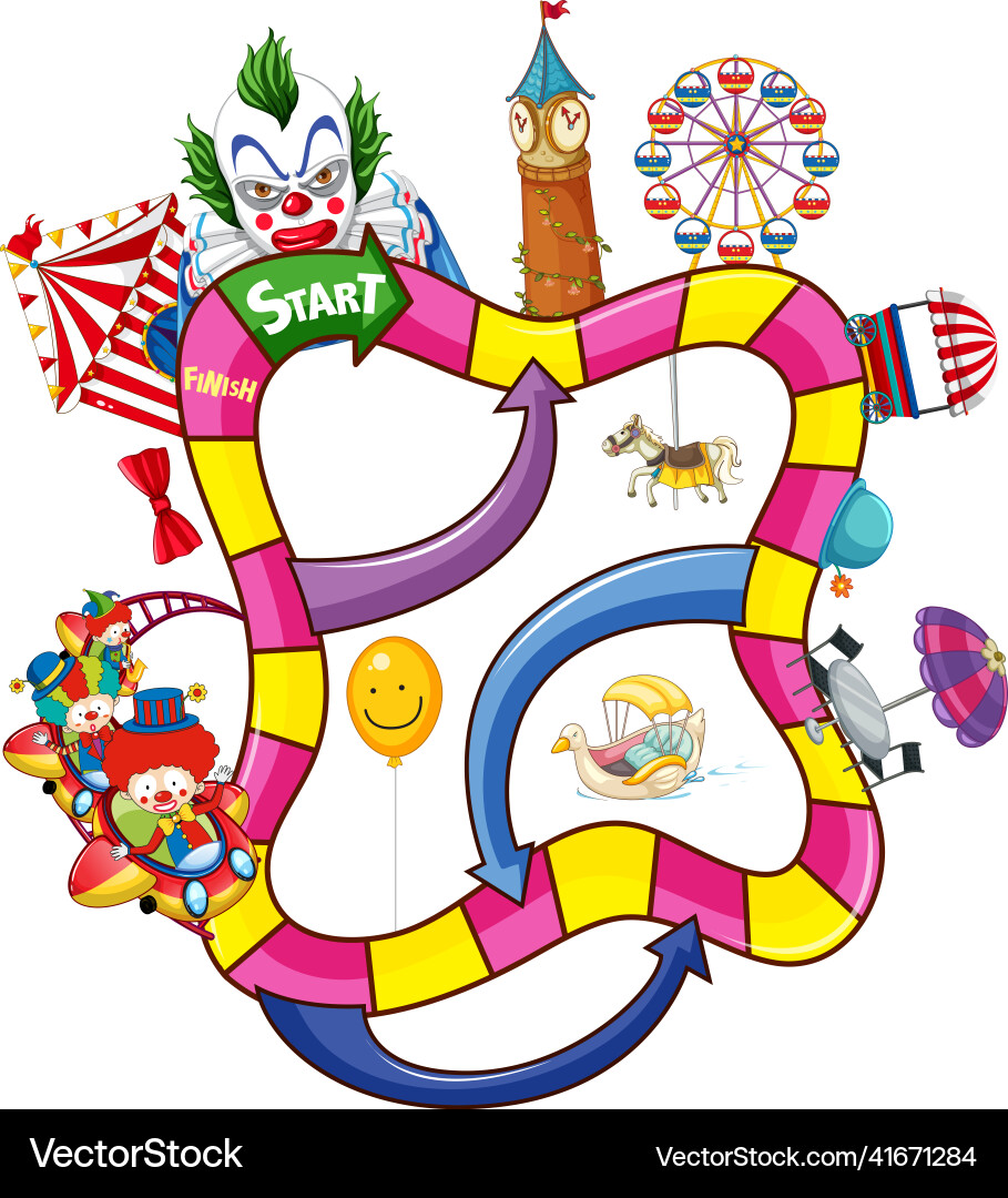 Counting number game template in circus theme vector image