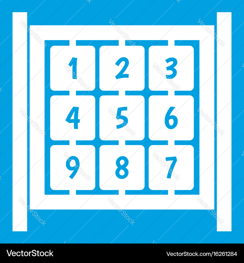 Cubes with numbers on playground icon white Vector Image