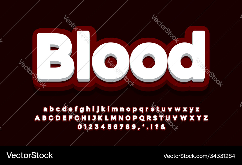 Dark red with white 3d font effect or text Dark red with white 3d font effect or text vector image