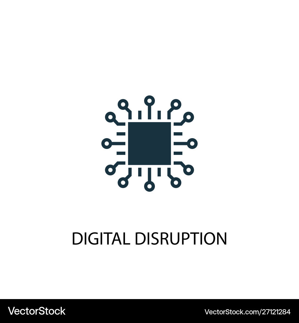 Digital disruption icon simple element vector image