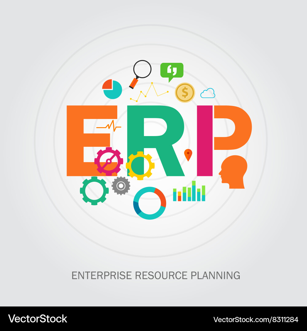 Enterprise Resource Planning (ERP) Software Vector Image