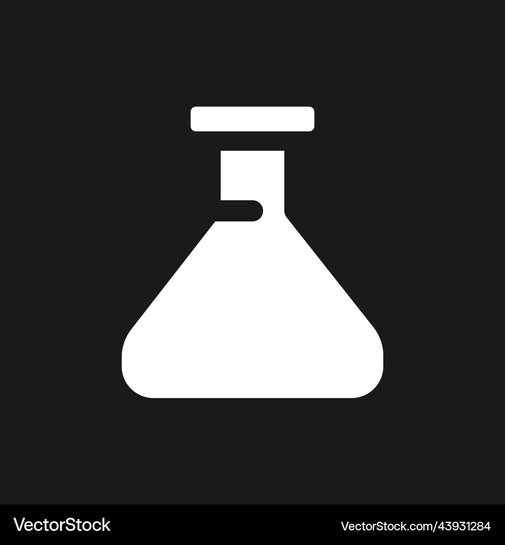 Erlenmeyer flask dark mode glyph ui icon vector image