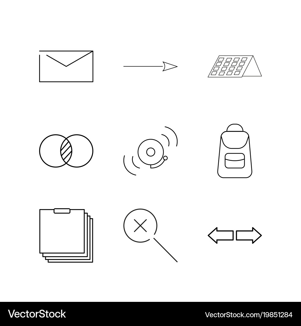 Essential linear icon set simple outline icons vector image