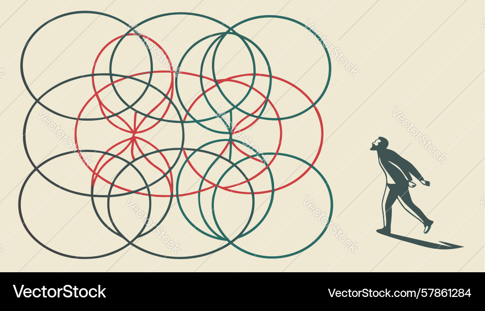 Geometric circles pattern for abstract design vector image