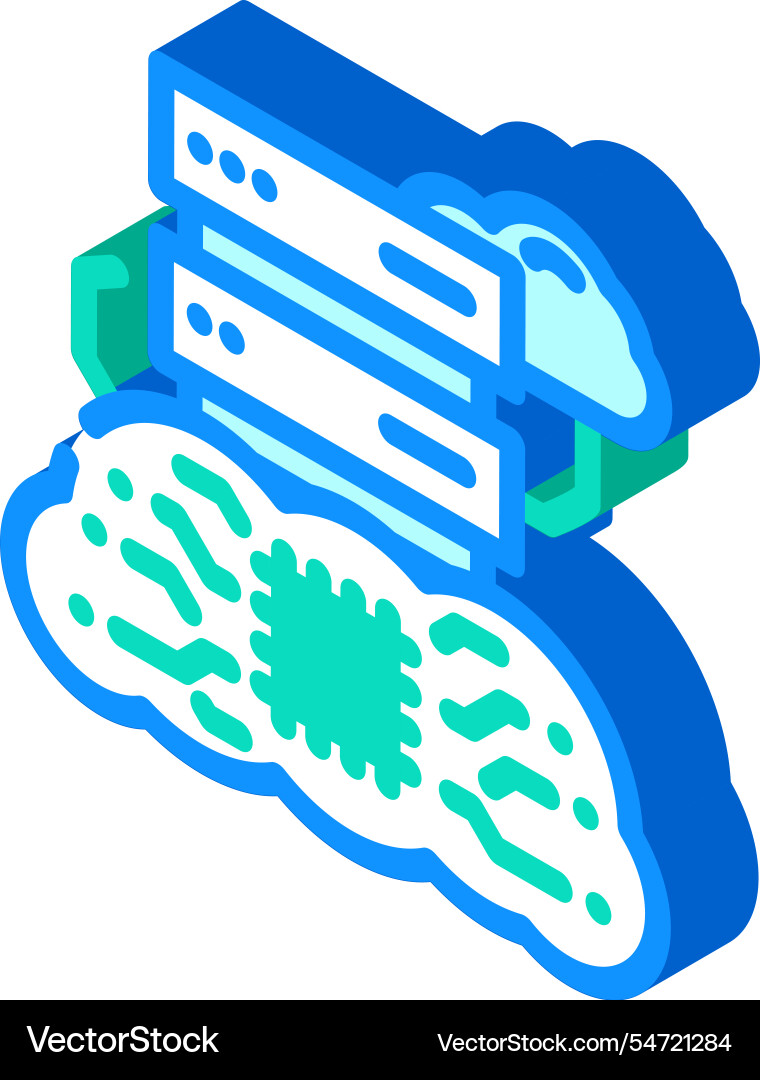 Infrastructure cloud computing isometric icon Infrastructure cloud computing isometric icon Vector Image