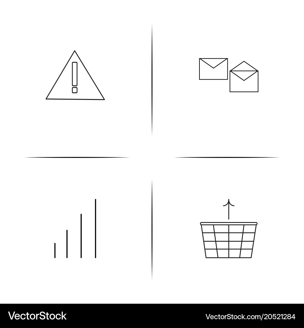 Internet of things simple linear icons set vector image
