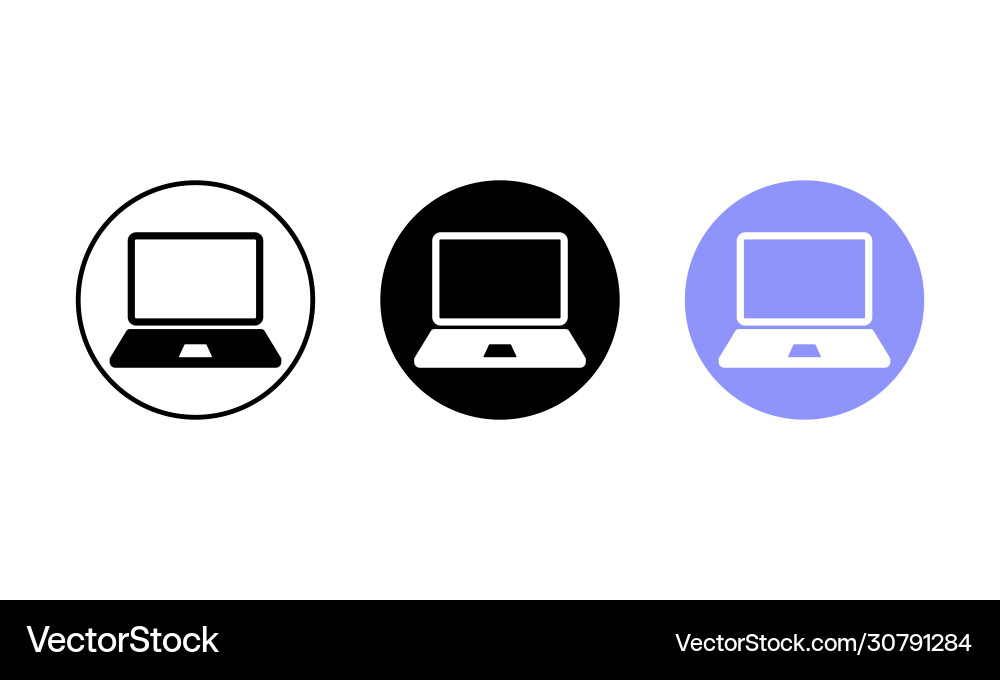 Laptop desktop computer icons set in black simple Laptop desktop computer icons set in black simple vector image