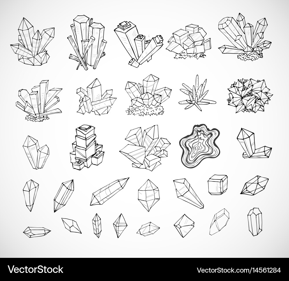 Mineral Doodle Sketch Collection Vector Image