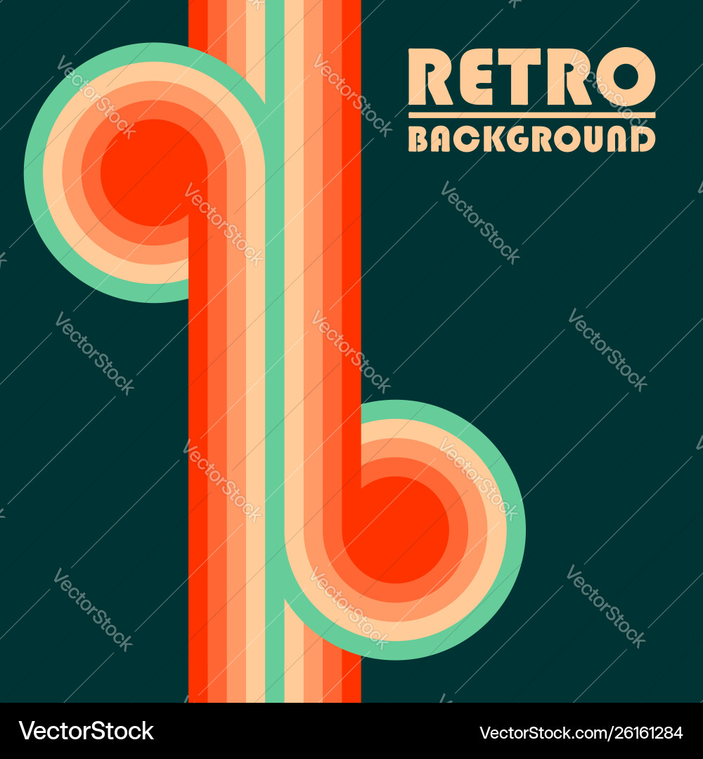 Retro design background with colored twisted vector image