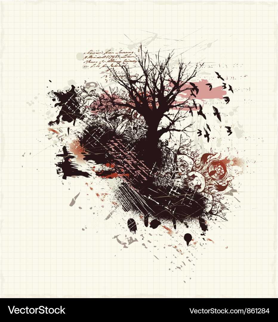 Rustic Grunge Tree Texture Vector Image