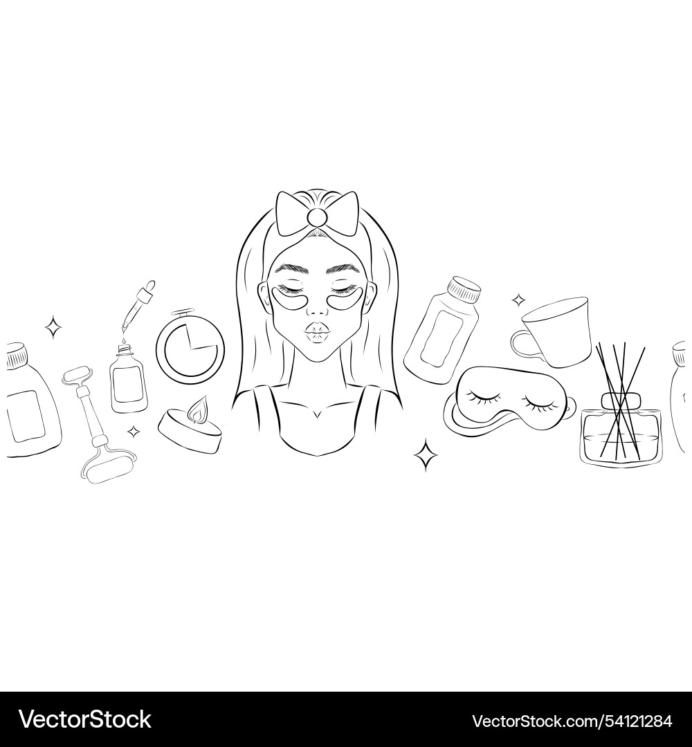Seamless pattern border of different outline Seamless pattern border of different outline vector image
