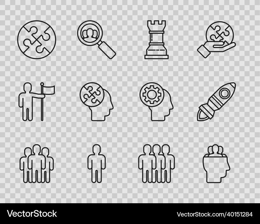 Set line users group project team base business Set line users group project team base business vector image