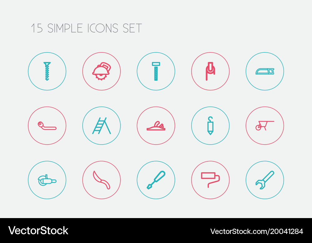 Set of 15 editable instrument icons line style Vector Image