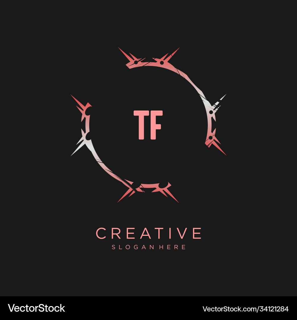 Tf initial logo with colorful template Vector Image
