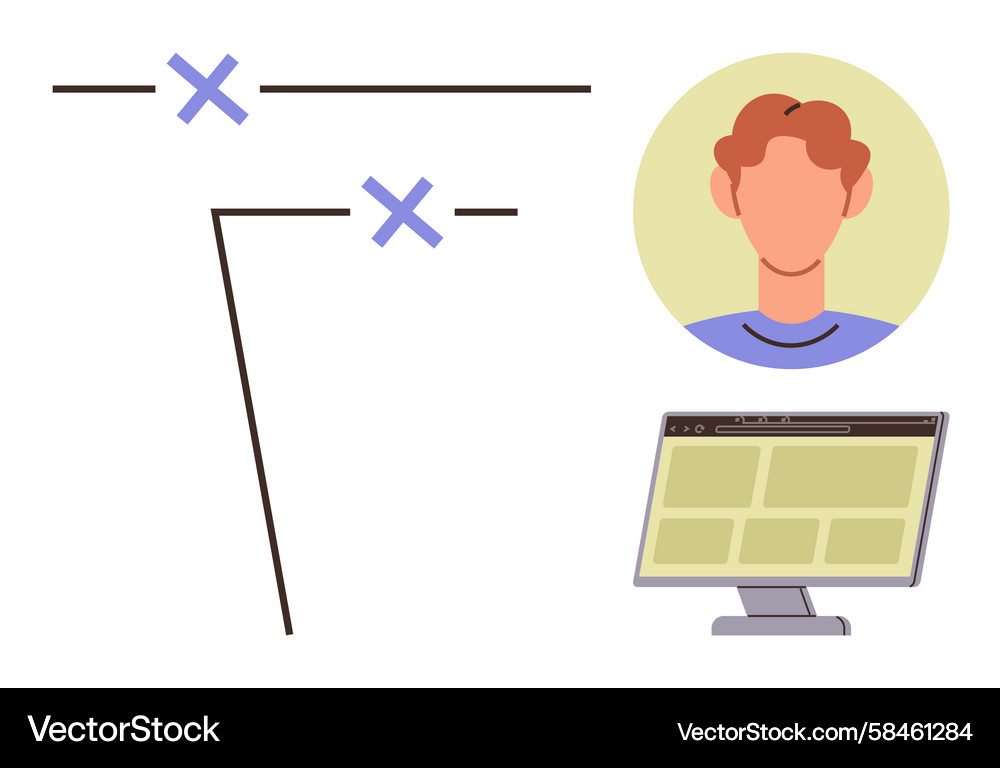 UI Navigation Pfade und Benutzer Avatar Vektorbild