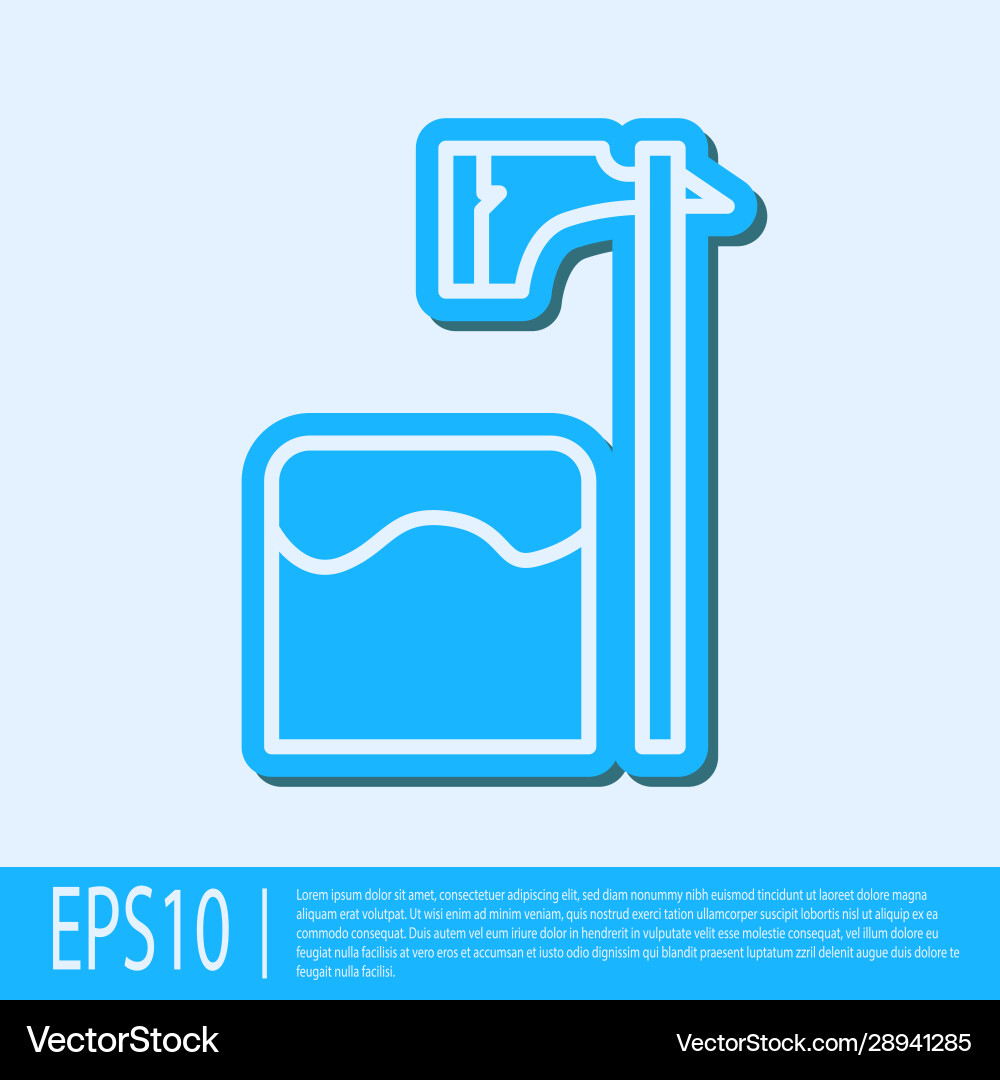 Blue line executioner axe in tree block icon Blue line executioner axe in tree block icon vector image