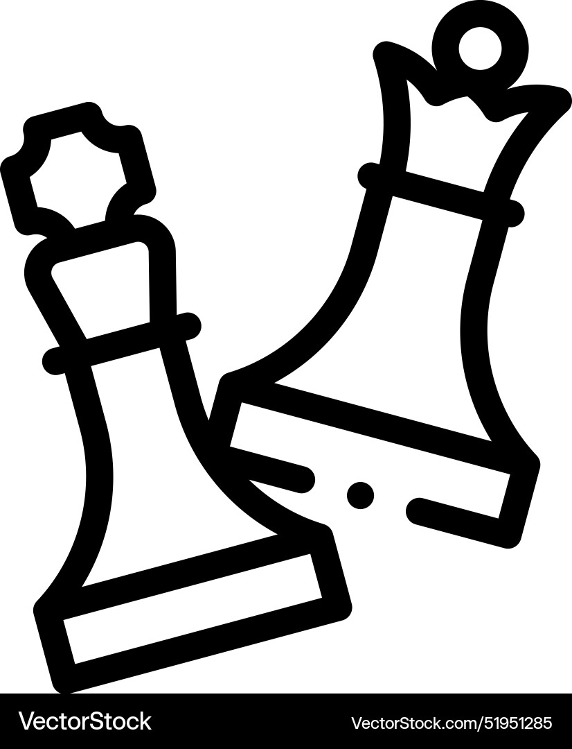 Checkmate icon thin linear style design isolated Checkmate icon thin linear style design isolated Vector Image