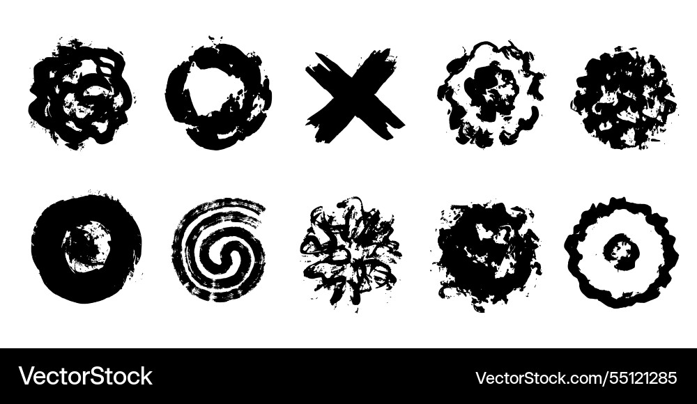 Circle shape texture design element set vector image