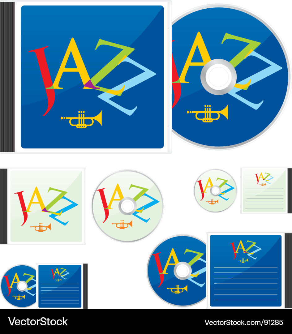 Compact disks with jazz layout Vector Image