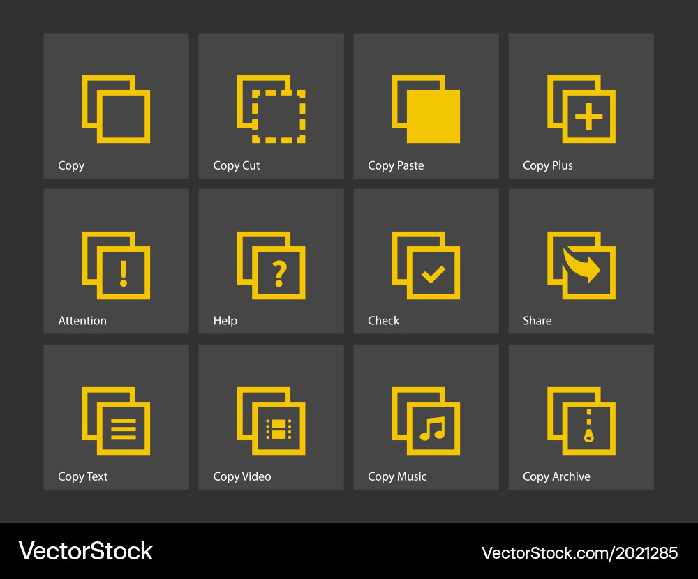 Copy Paste Icons - Digital Elements vector image