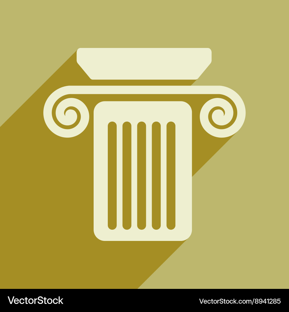 Flat web icon with long shadow column vector image
