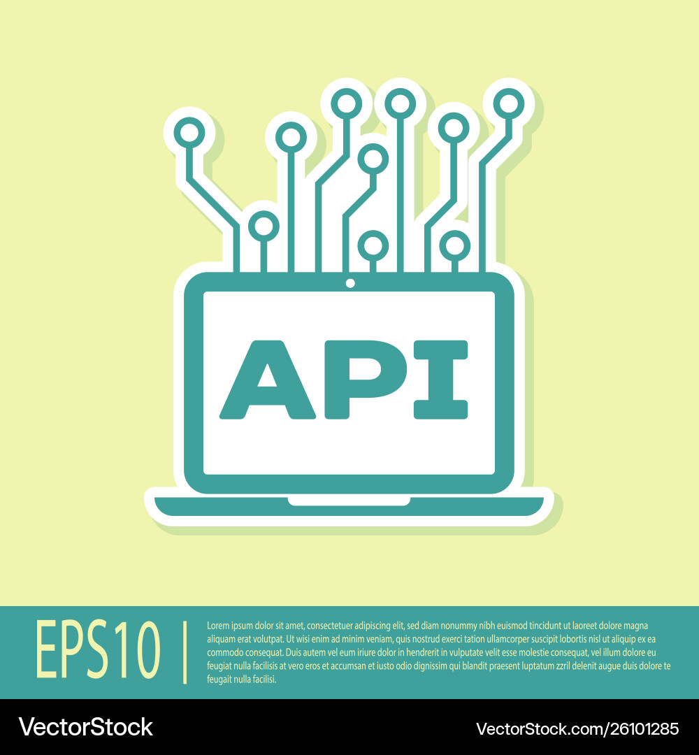 Green computer api interface icon isolated Green computer api interface icon isolated vector image