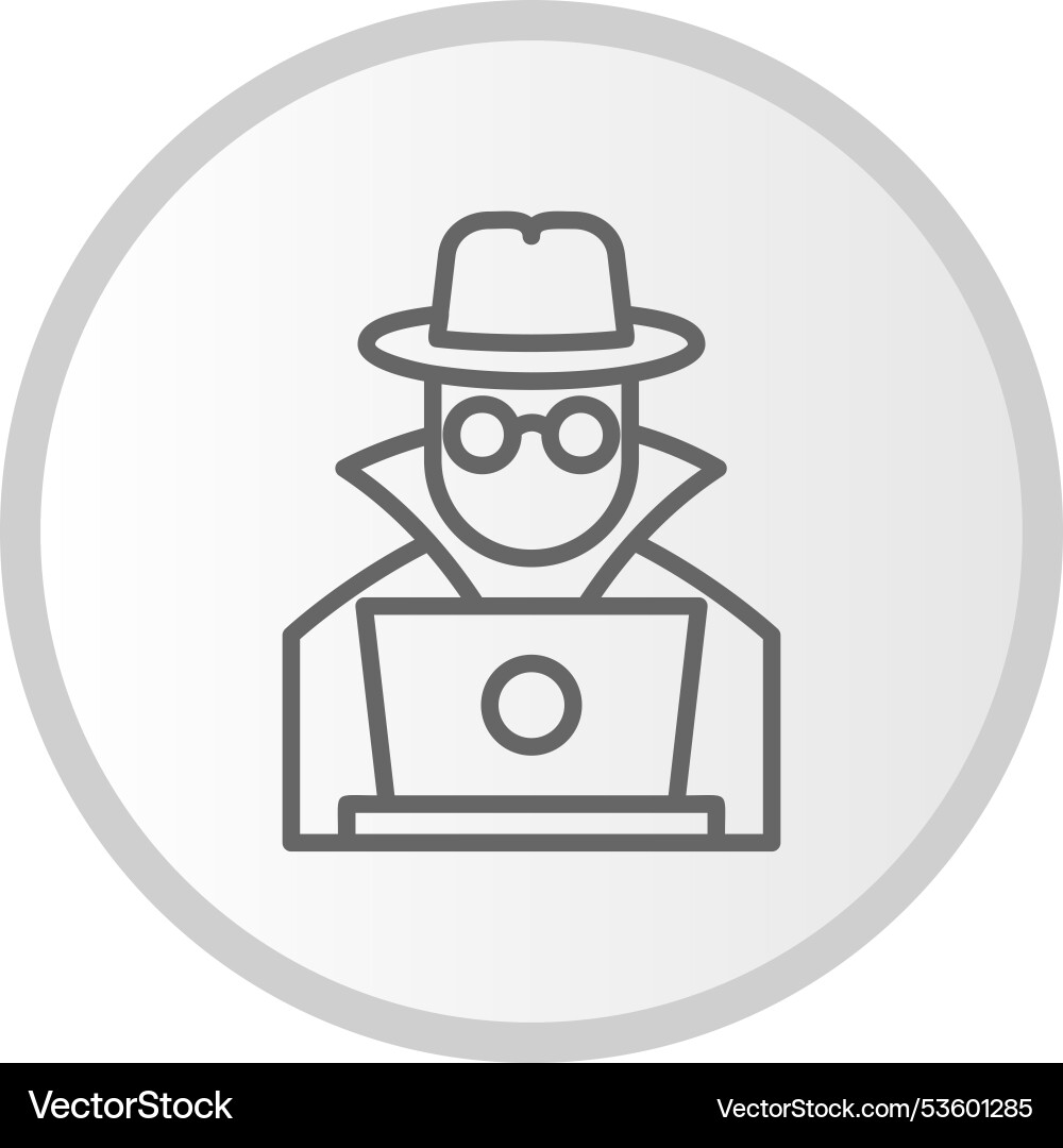 Hacker line circle grey icon Vector Image