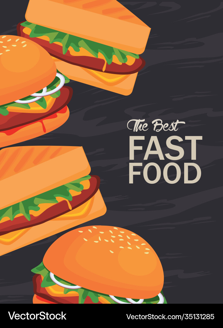 Hamburger und Sandwiches leckeres Fast Food Hamburger und Sandwiches leckeres Fast Food vektorbild