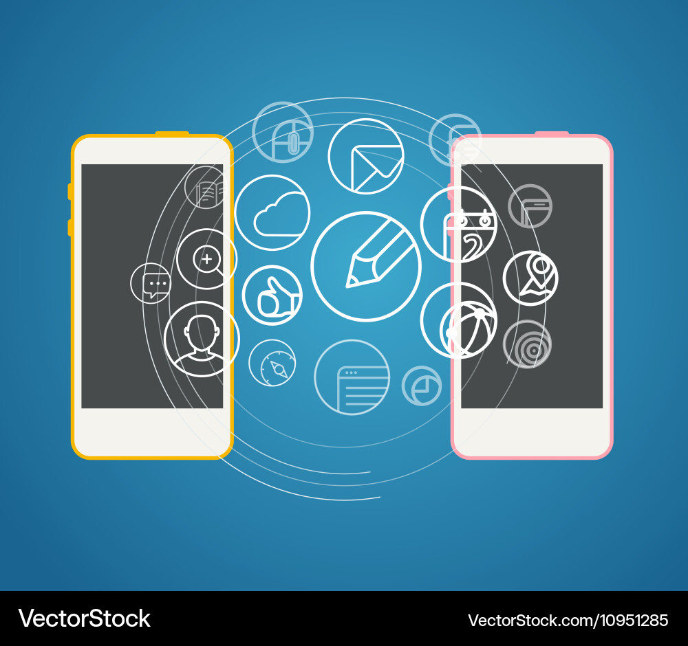 Information transfer scheme design elements vector image