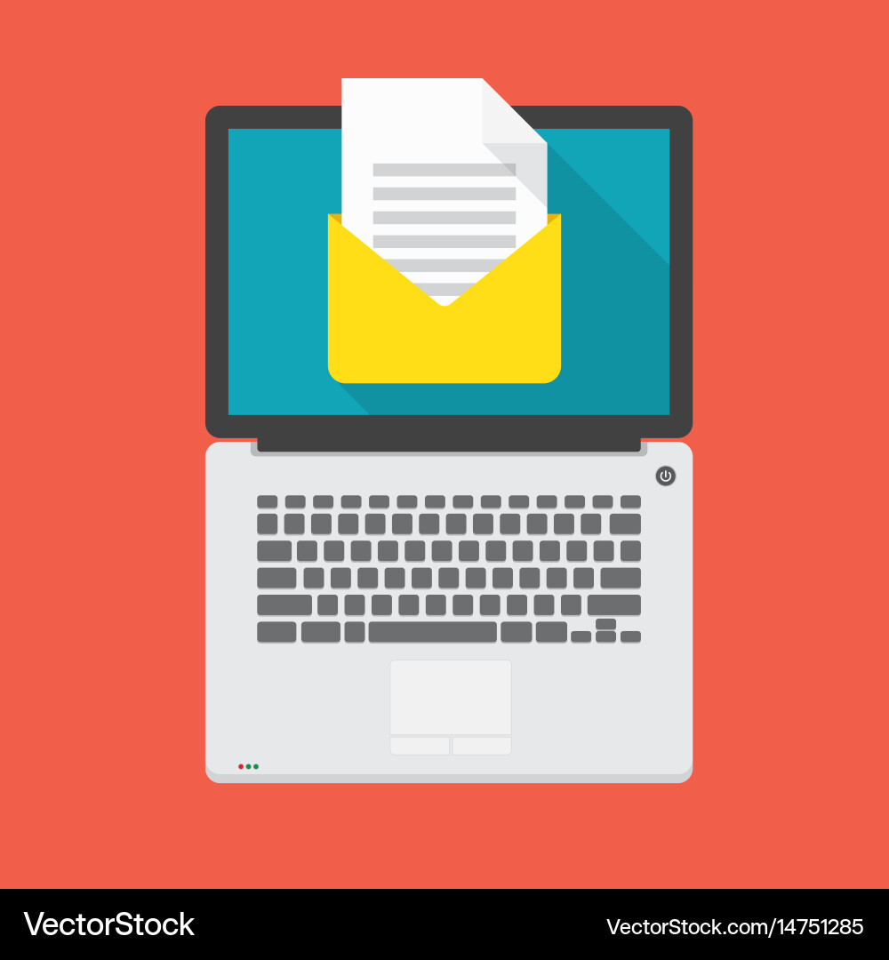Laptop with Open Email Vector Image