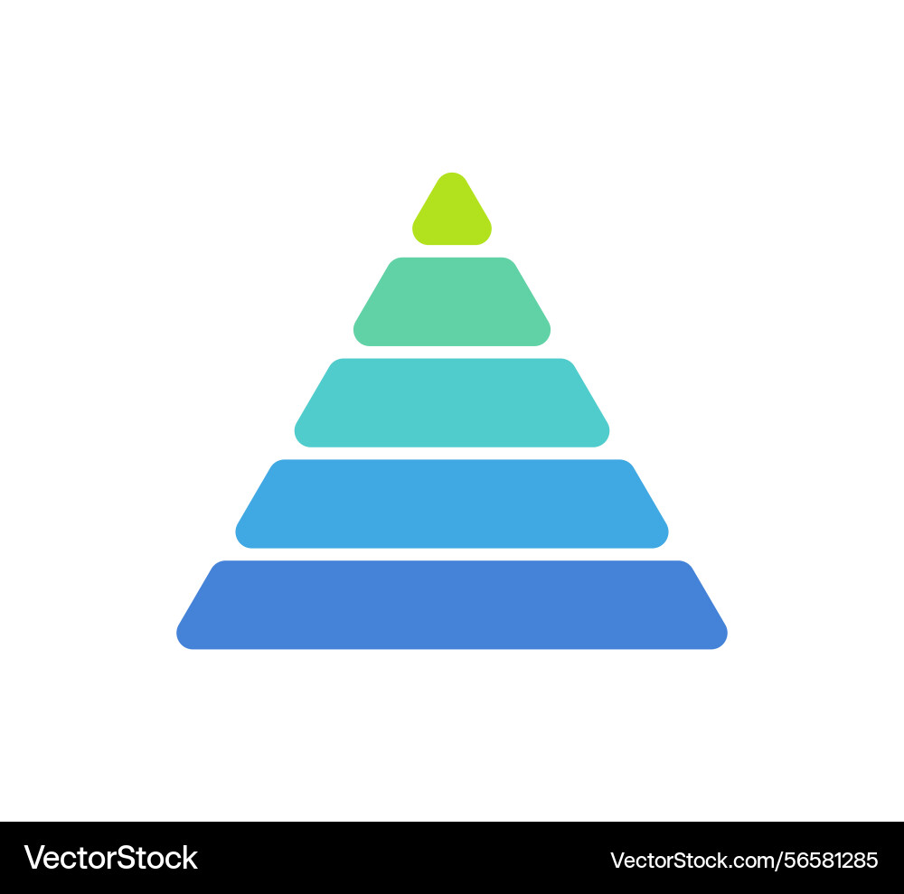 Levels of triangular pyramid triangle Levels of triangular pyramid triangle vector image