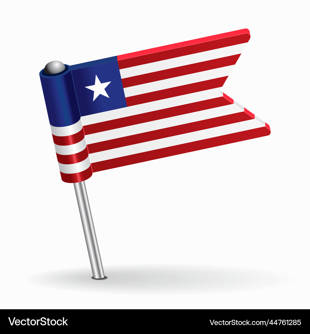 Liberian Flag Pointer Map vector image