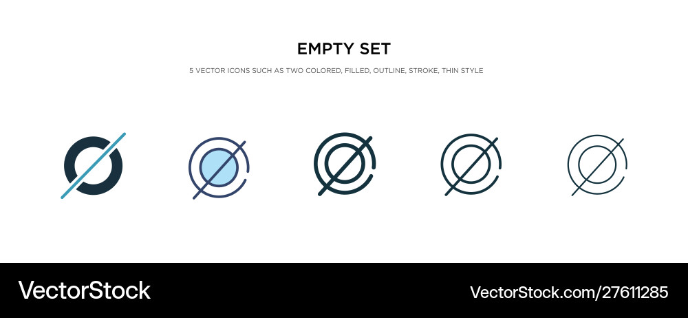 Minimalist Empty Set Icons - Various Styles vector image