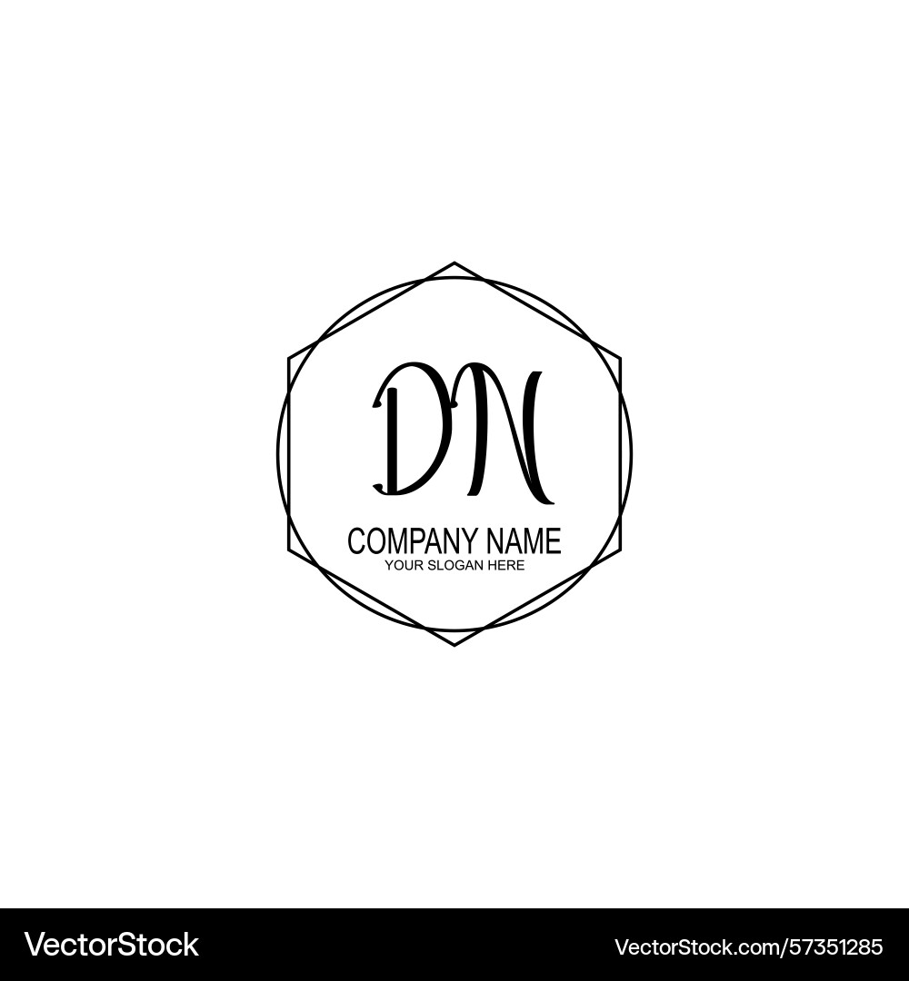 Minimalist handwritten dn initial logos with soft Minimalist handwritten dn initial logos with soft vector image